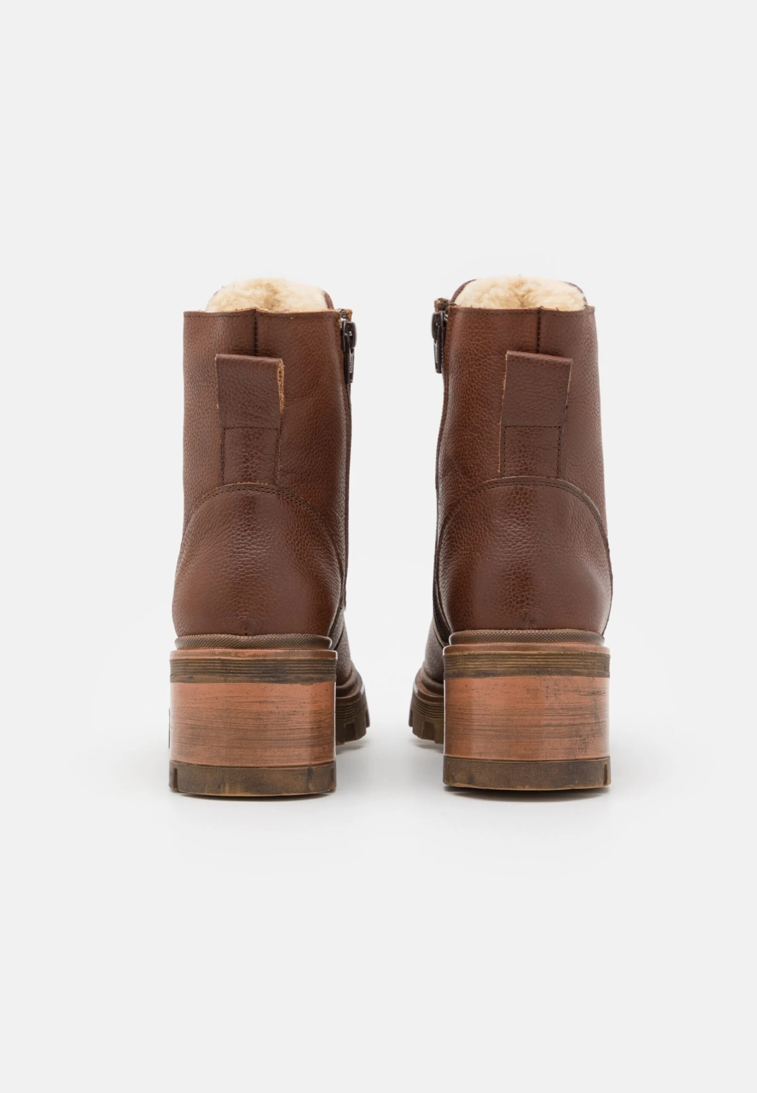 Leather Winter Bootie - Snowboots- Cognac