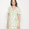 Woven Chiffon Wrap Dress- Jurk -White/Light Blue