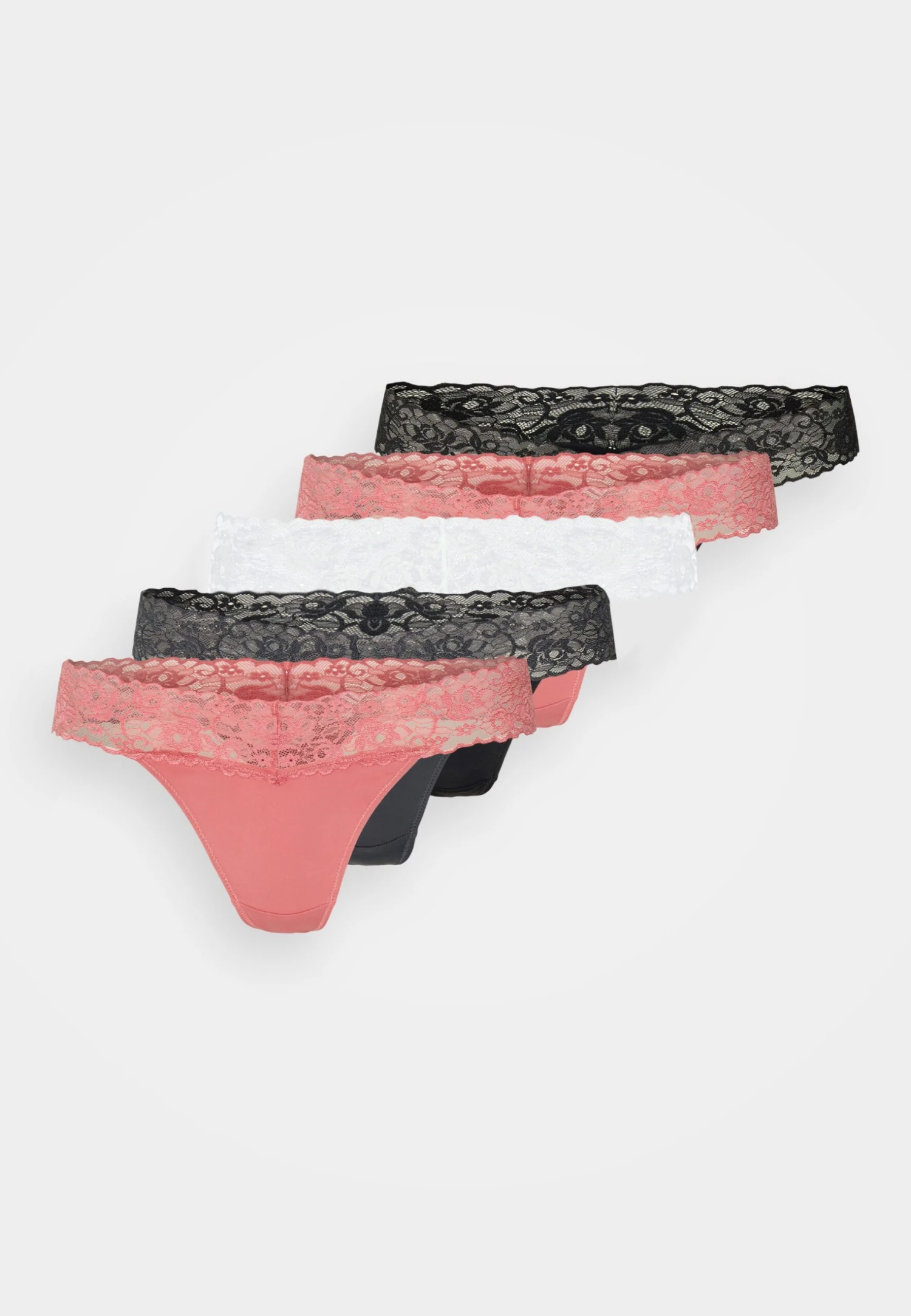 5 Pack - String - Pink/Black