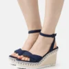 Anna Field Sandalen Met Sleehak - Dark Blue