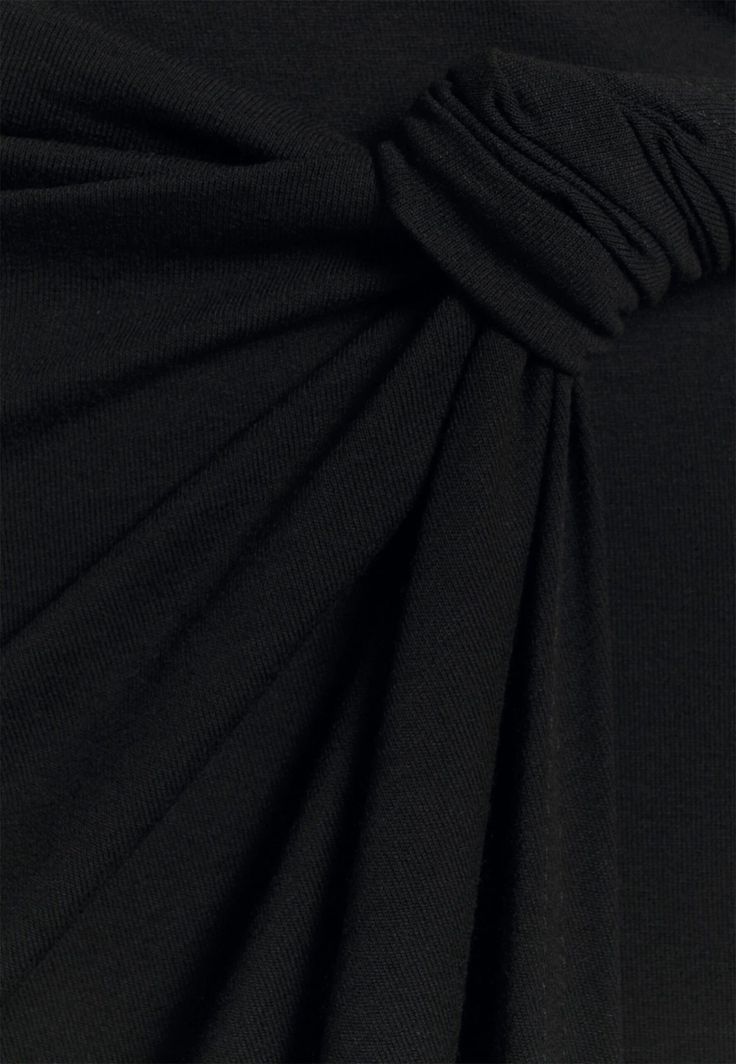 Front Knot Midi Skirt - Kokerrok - Black