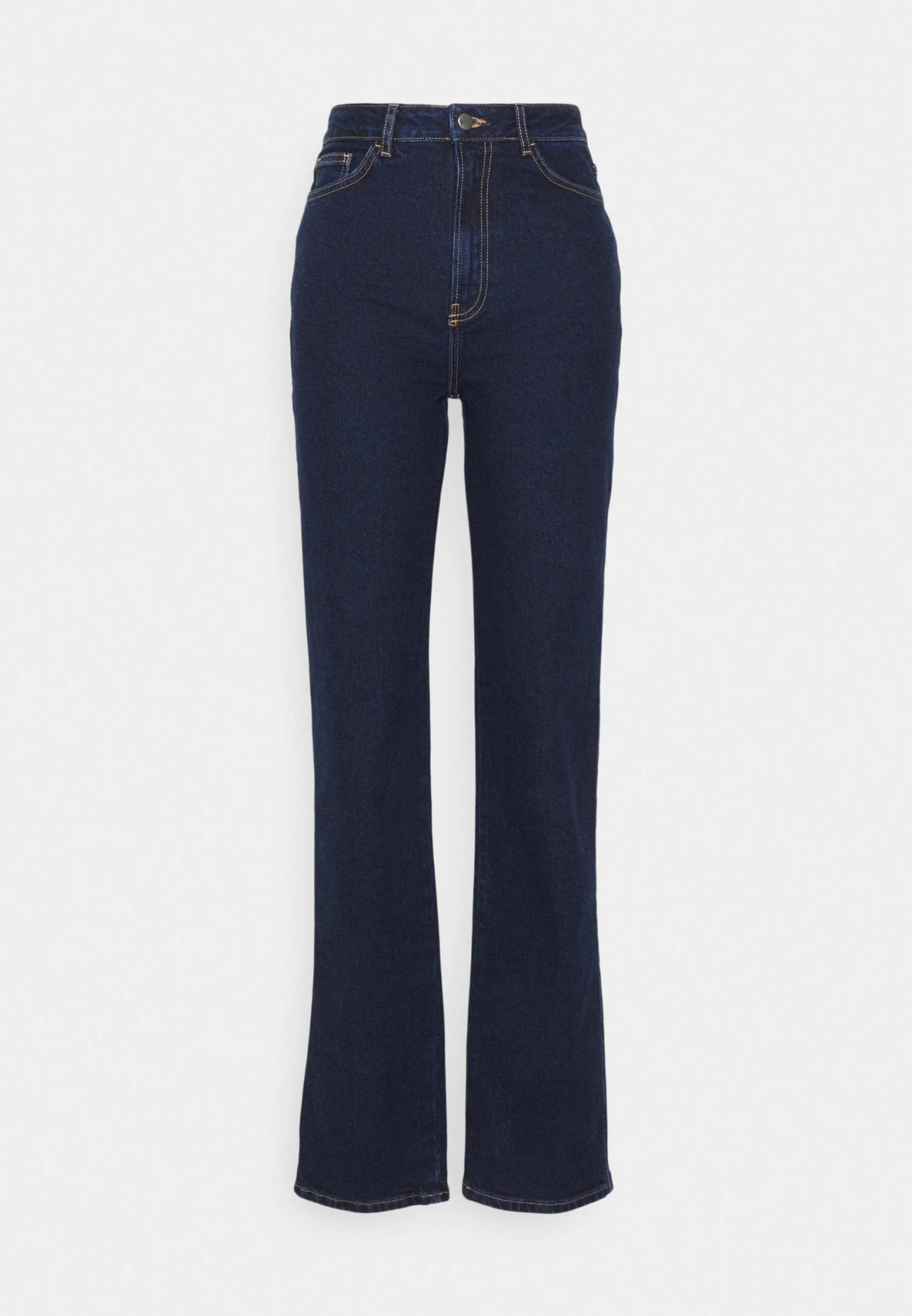 Straight Leg Jeans - Dark Blue Denim