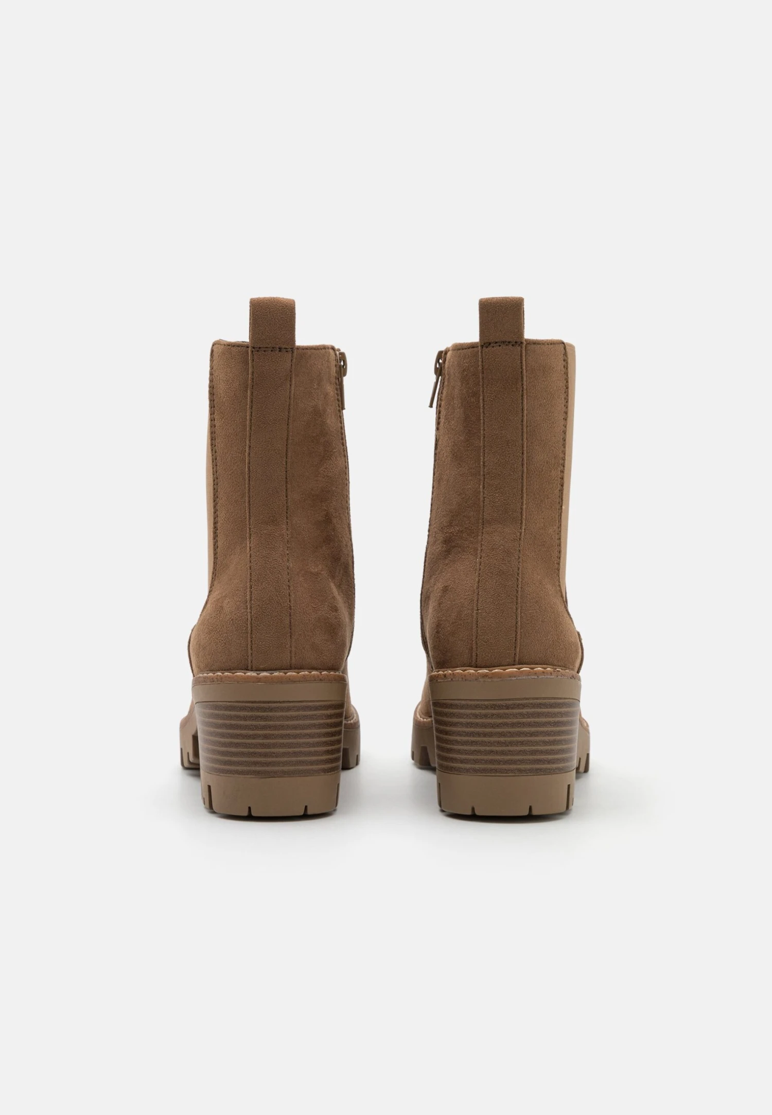 Enkellaarsjes Met Plateauzool - Taupe