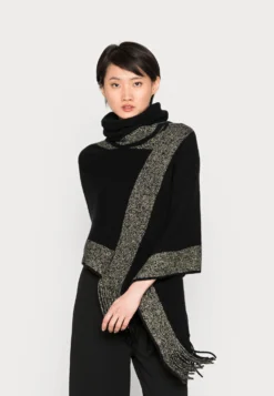 Anna Field Poncho - Black / Gold