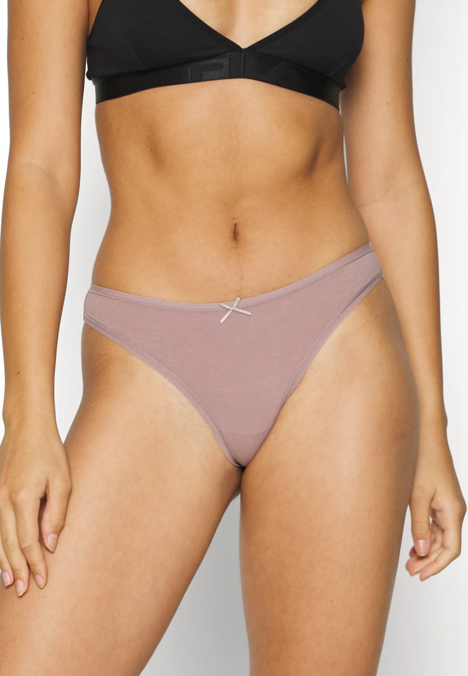 Georgina 7Pp Thong Cotton - String - Black/Pink