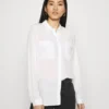Anna Field Basic Blouse With Front Pockets - Overhemdblouse - Offwhite
