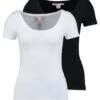 Anna Field 2 Pack- T-Shirt Basic - Black/White
