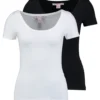 Anna Field 2 Pack- T-Shirt Basic - Black/White