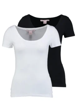 Anna Field 2 Pack- T-Shirt Basic - Black/White