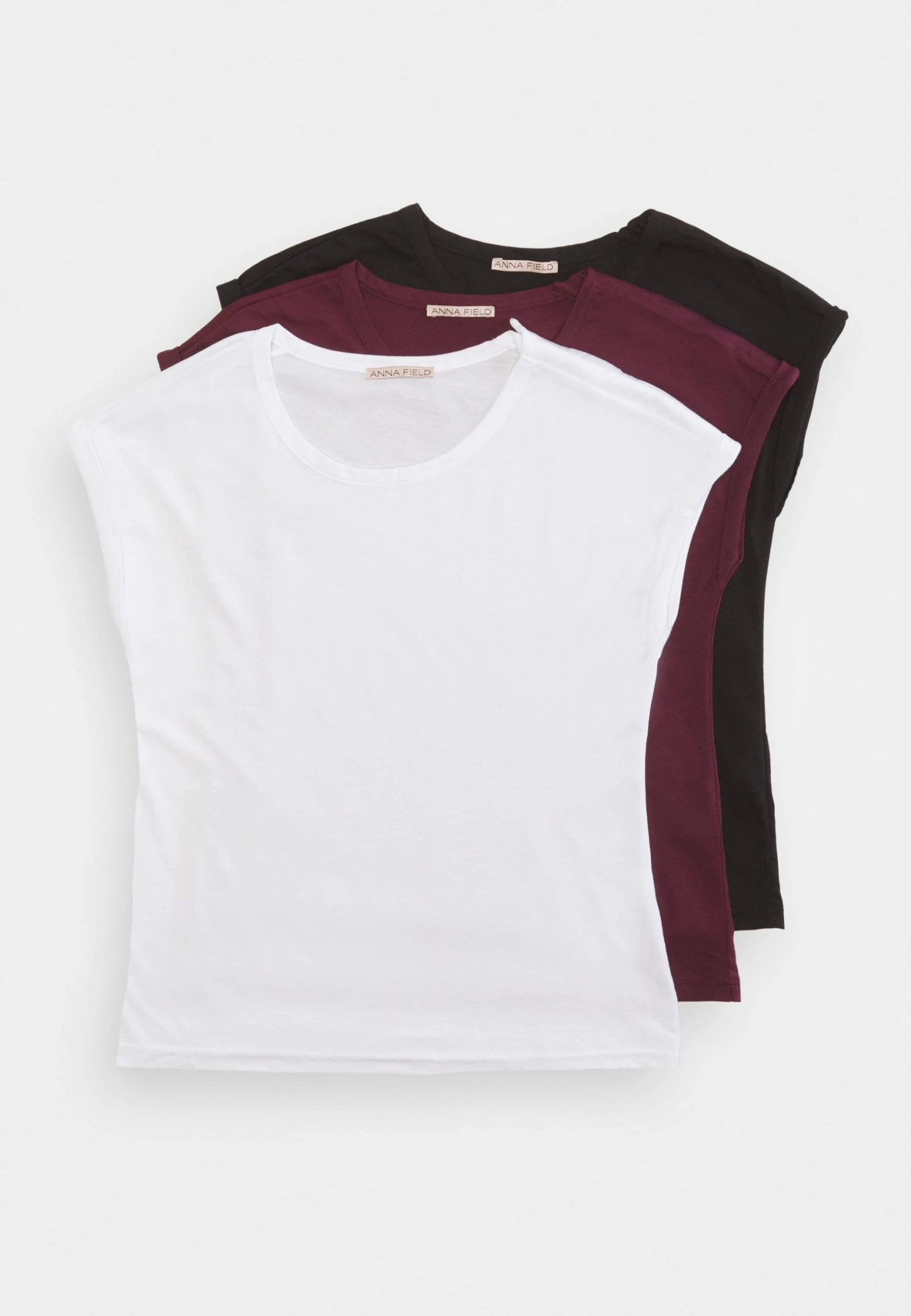 3 Pack - T-Shirt Basic - Dark Red/White/Black