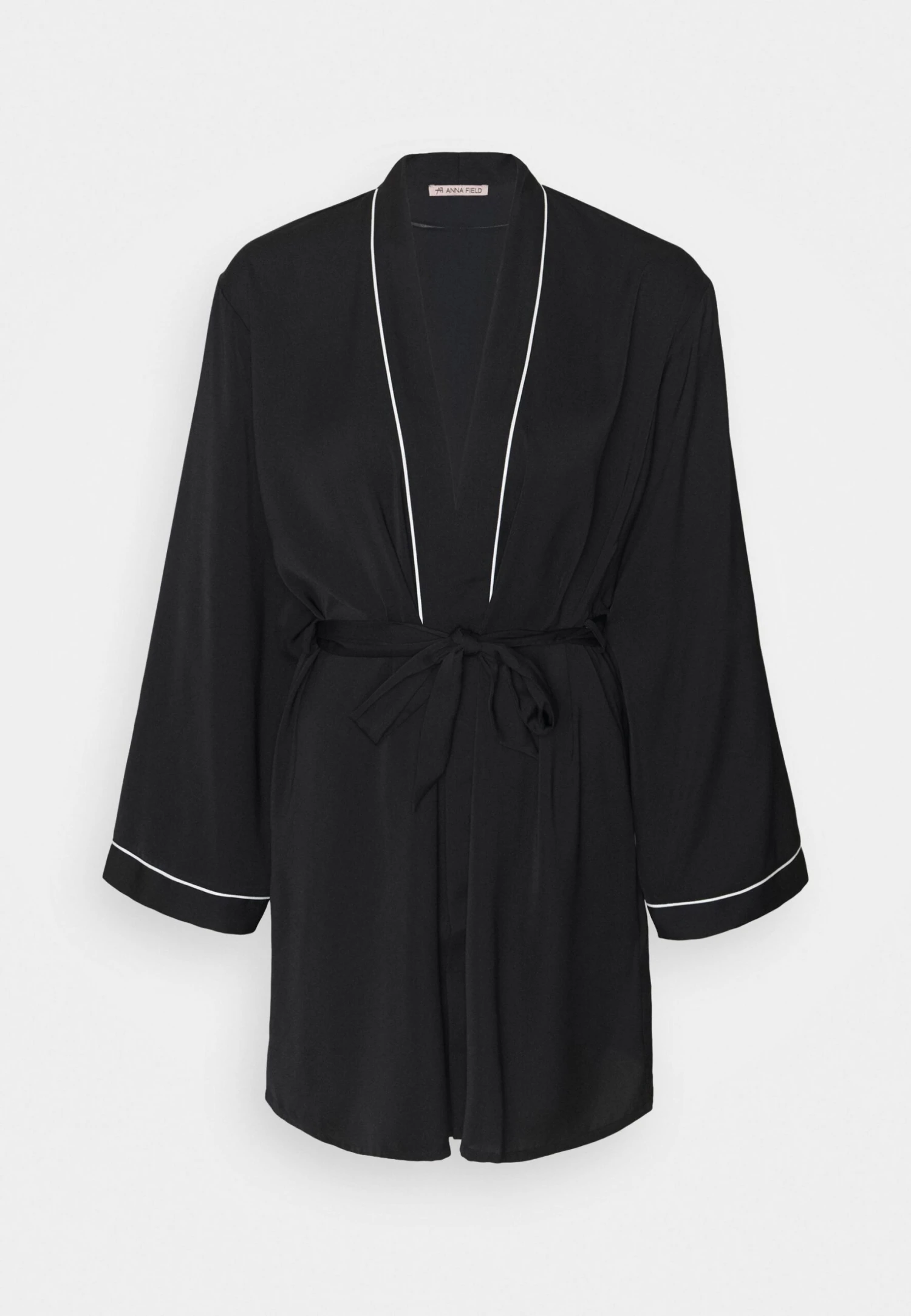 Amanda Satin Dressing Gown - Badjas - Black