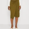 Anna Field Front Knot Midi Skirt - Kokerrok - Khaki