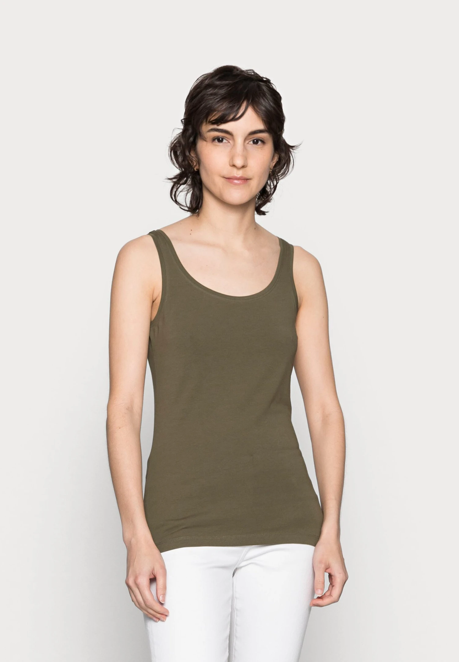 Basic Tank 3Er Pack - Top - Black/White /Khaki