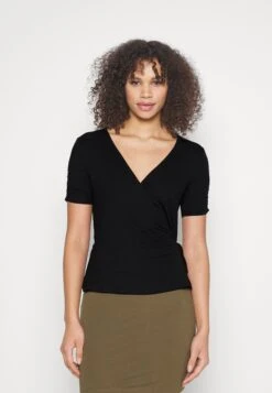 Tall Wrap OverGathering Sleeves - T-Shirt Basic - Black