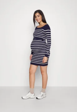 Gebreide Jurk - Blue/White