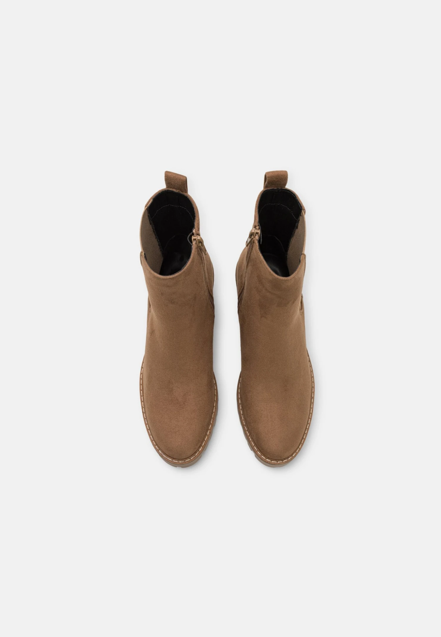 Enkellaarsjes Met Plateauzool - Taupe