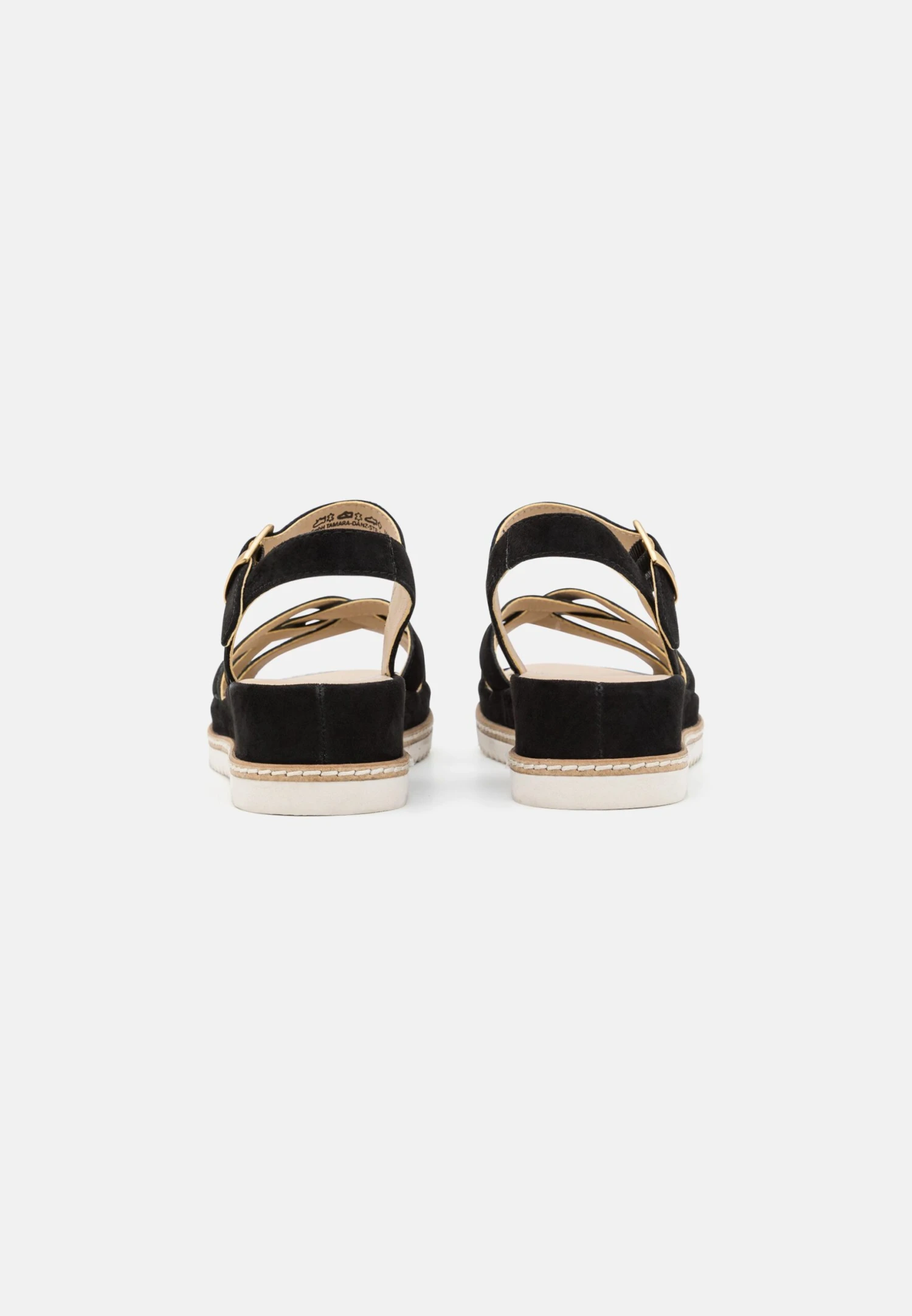 Leather - Sandalen Met Sleehak - Black