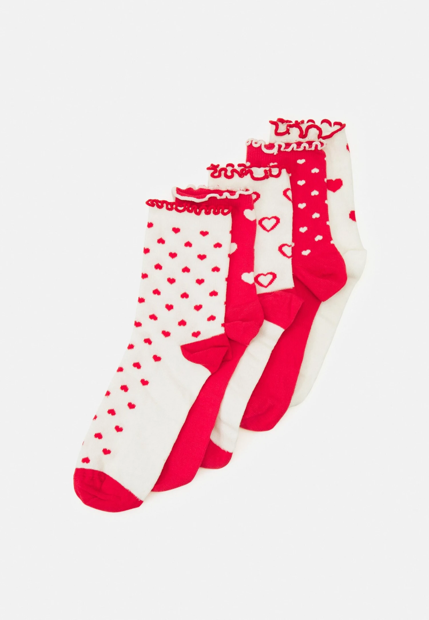 5 Pack - Sokken - White/Red