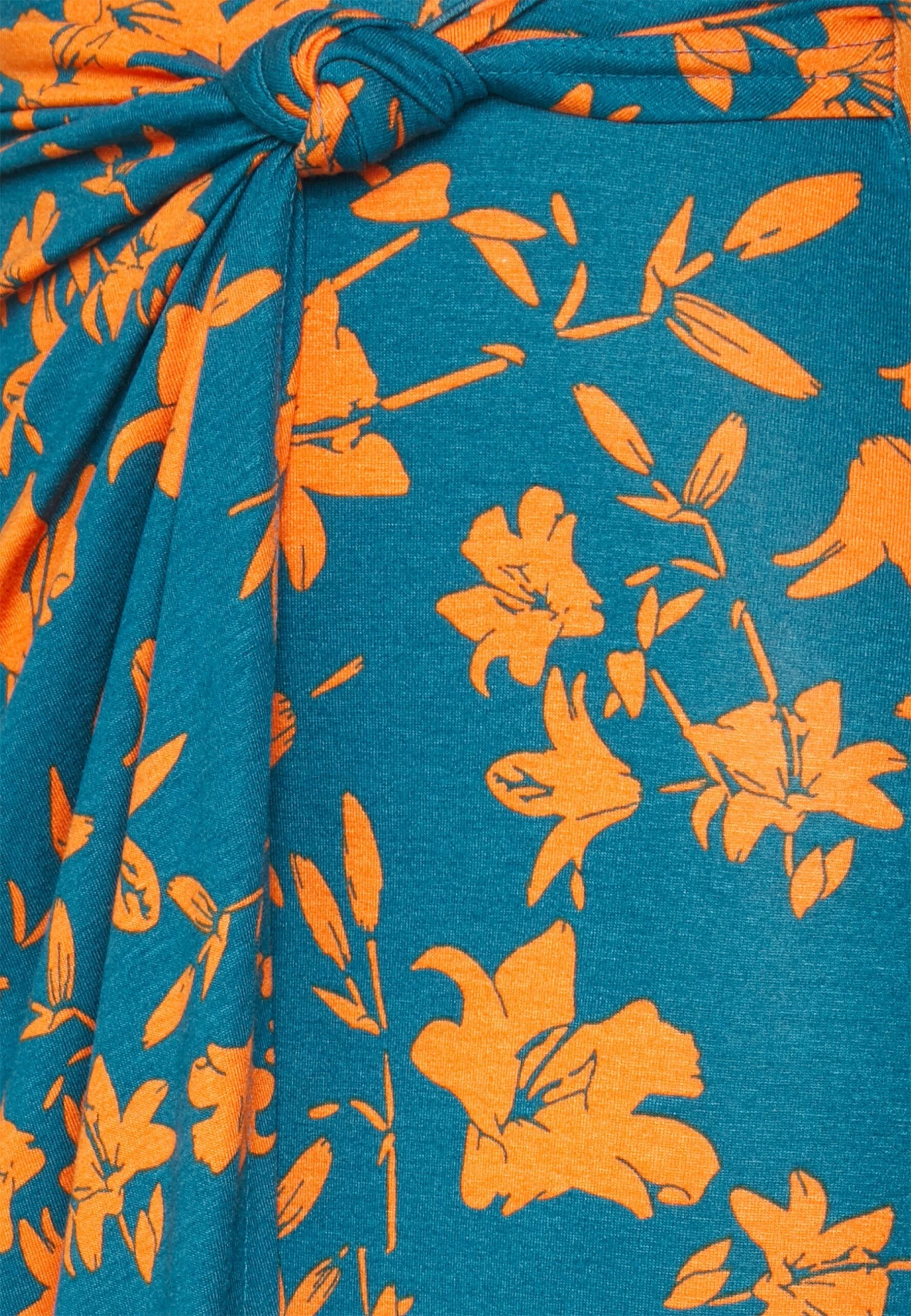 Front Knot Midi Skirt - Kokerrok - Blue