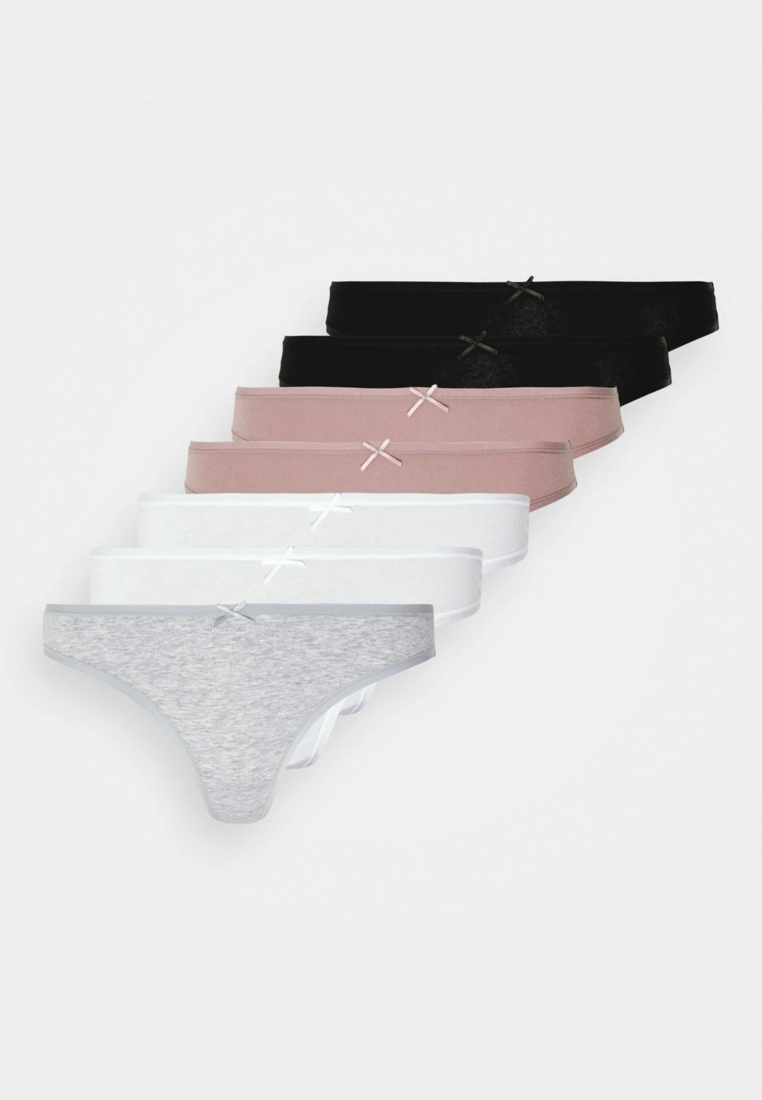 Georgina 7Pp Thong Cotton - String - Black/Pink